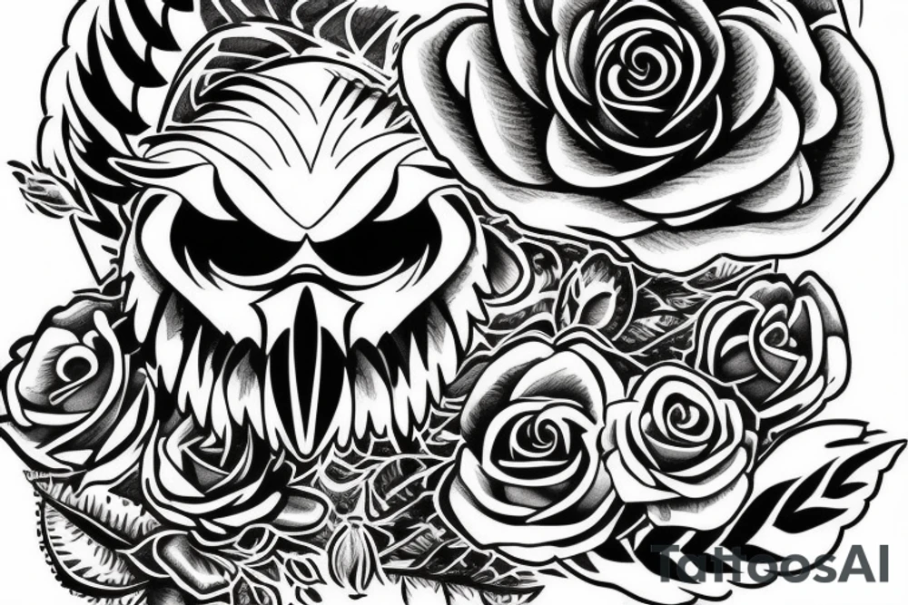 Eagle with rose tattoo idea