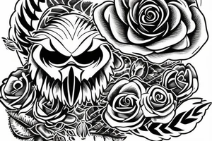 Eagle with rose tattoo idea