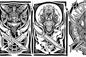 My Mirror, Sword, and Shield, these represent who I am, my strength, and power with gods protection. tattoo idea