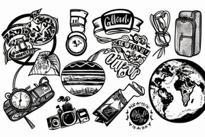 Travel tattoo with globe tattoo idea