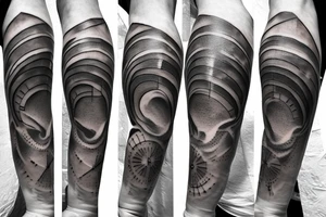 Think out of the box with sand clock tattoo idea