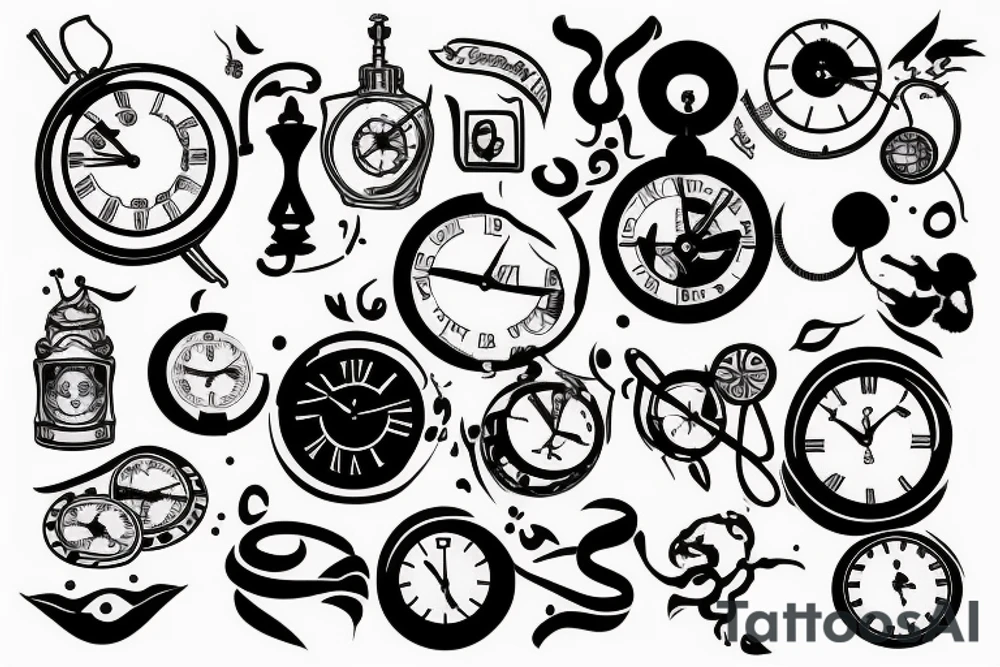 Think out of the box with sand clock tattoo idea