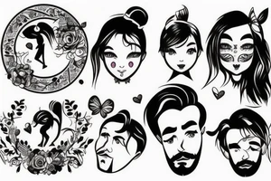 A unique father daughter image tattoo idea