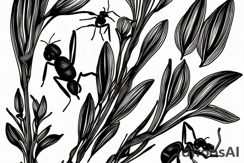 An ant on a lilly of the valley tattoo idea