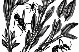 An ant on a lilly of the valley tattoo idea