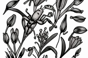 An ant on a lilly of the valley tattoo idea