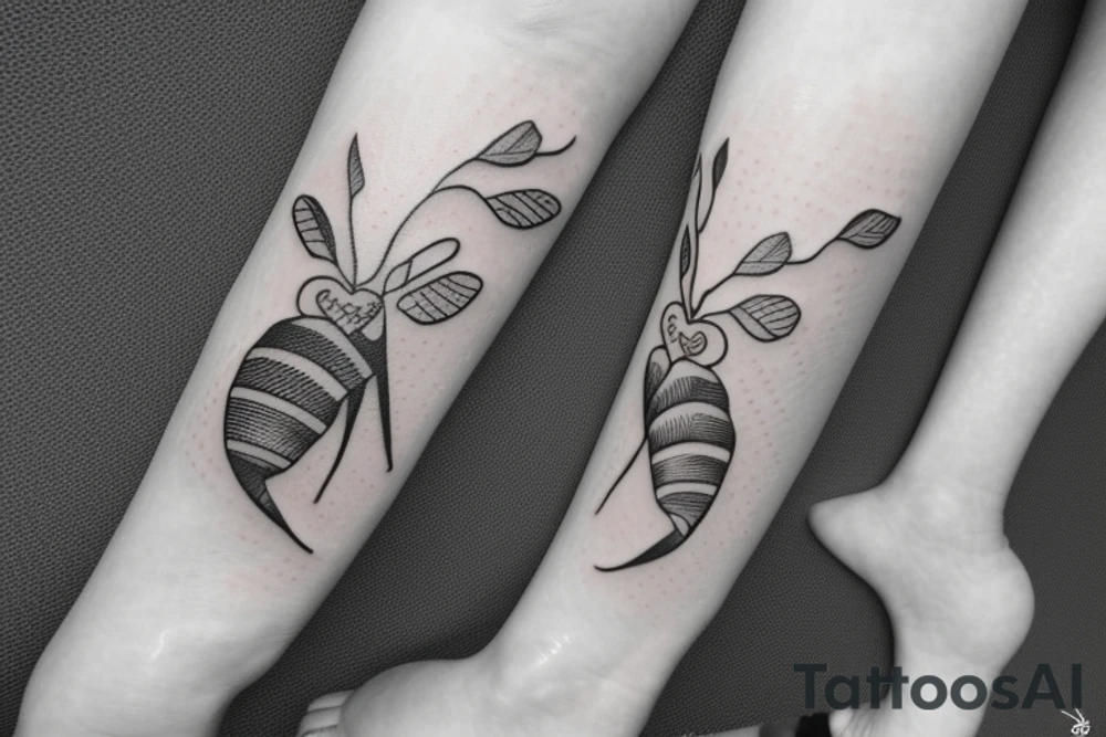 An ant on a cute flower tattoo idea