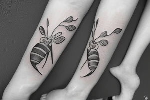 An ant on a cute flower tattoo idea