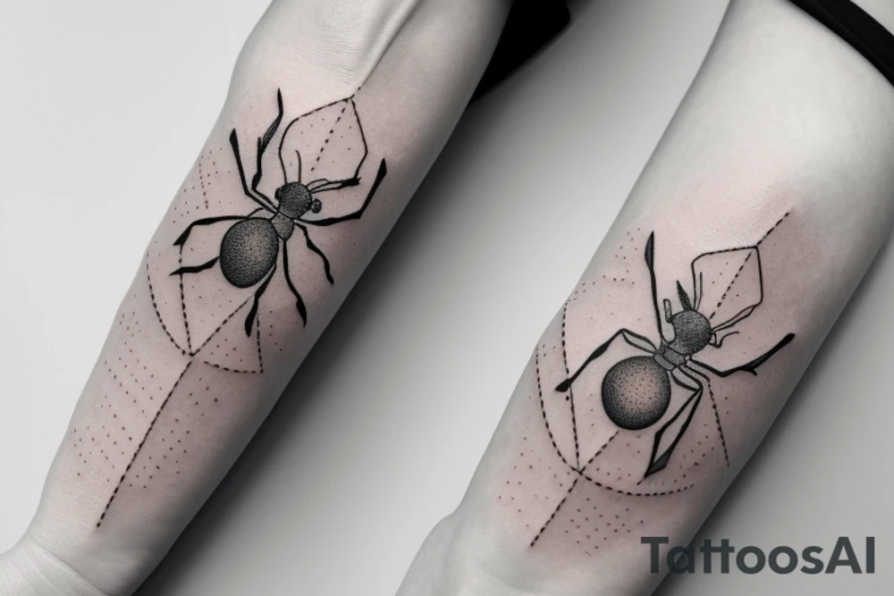 An ant on a cute flower tattoo idea