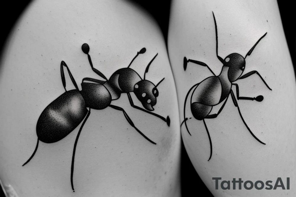 An ant on a flower on lower abdomen tattoo idea
