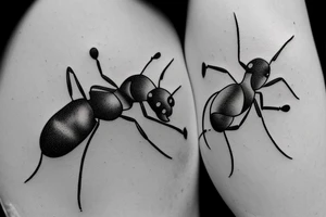 An ant on a flower on lower abdomen tattoo idea