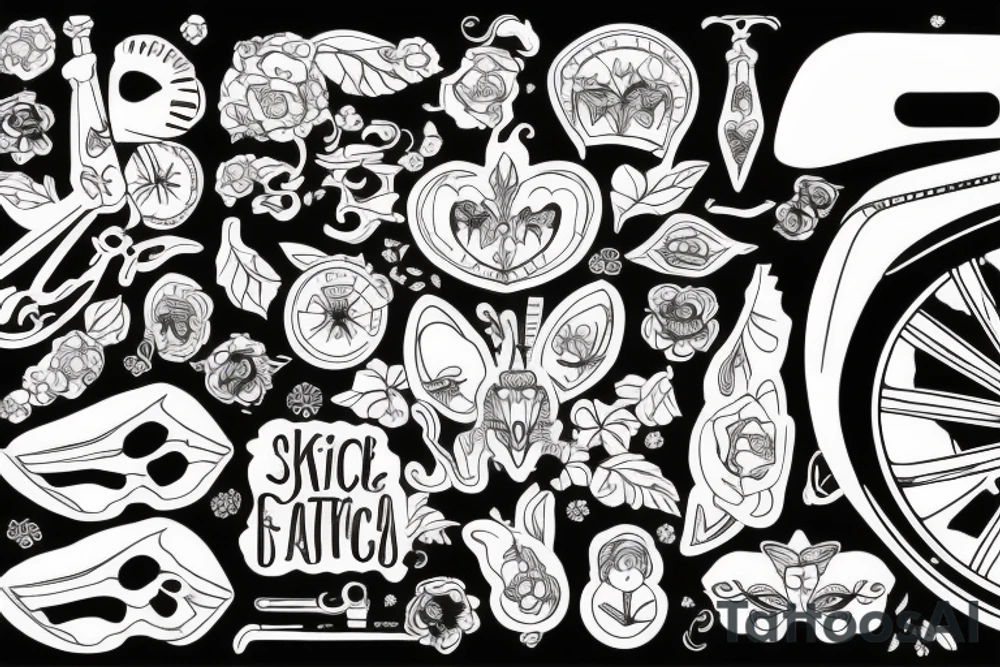 Pai e filha de bicicleta tattoo idea
