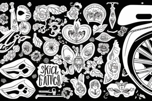 Pai e filha de bicicleta tattoo idea