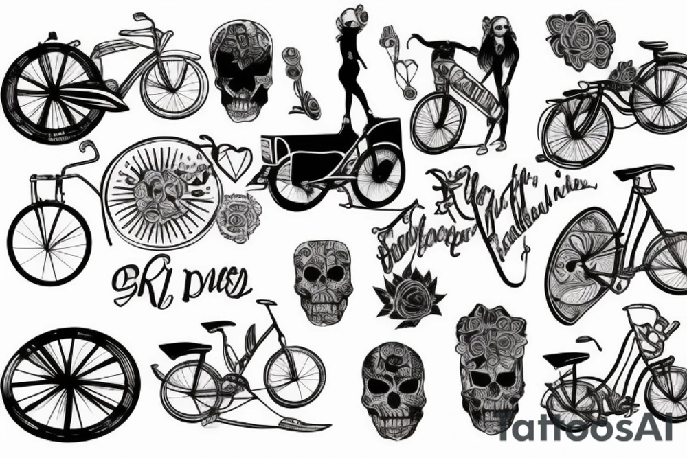Pai e filha de bicicleta tattoo idea