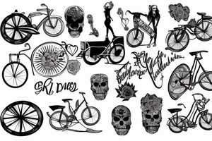 Pai e filha de bicicleta tattoo idea