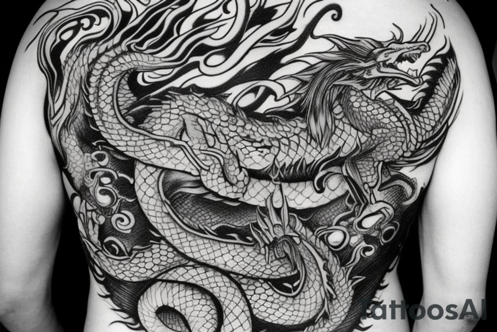 Dragon Back tattoo inspired by Haku from Spirited Away tattoo idea