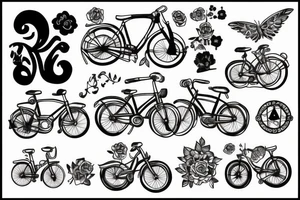 Pai filha bicicleta tattoo idea