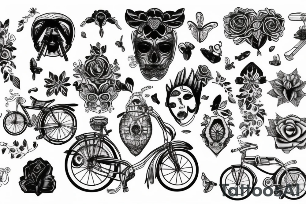 Pai filha bicicleta tattoo idea