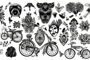 Pai filha bicicleta tattoo idea