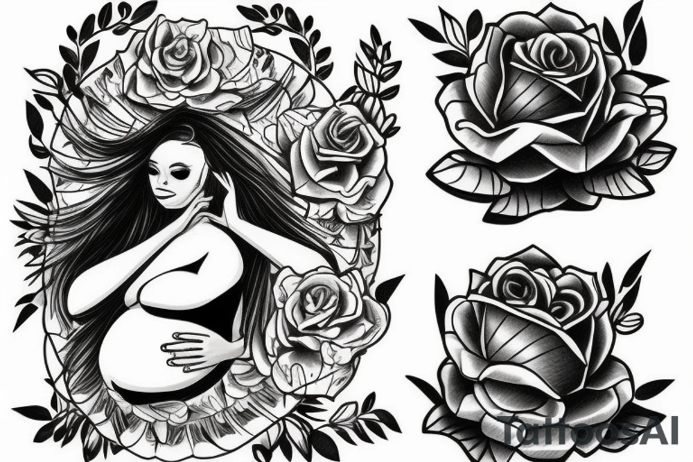 Pregnant woman Sketch tattoo idea
