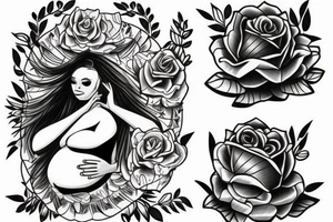 Pregnant woman Sketch tattoo idea