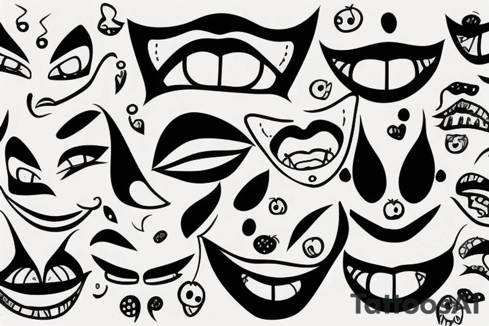 Smiling face tattoo idea