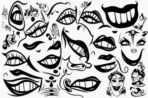 Smiling face tattoo idea