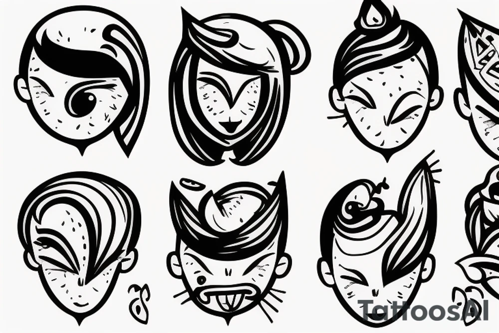 One cute face tattoo idea