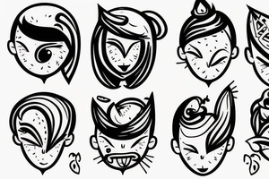 One cute face tattoo idea