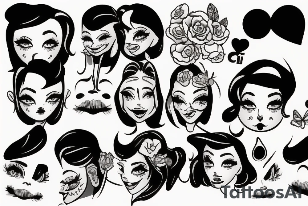 One cute face tattoo idea