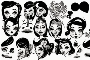 One cute face tattoo idea