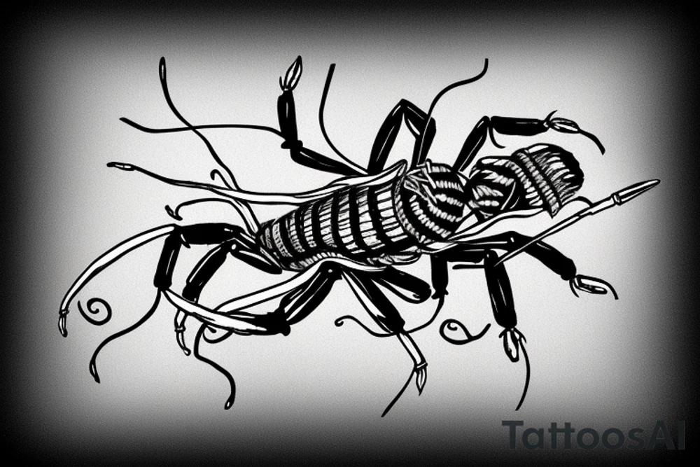 scorpion with a cigarette as stinger tattoo idea