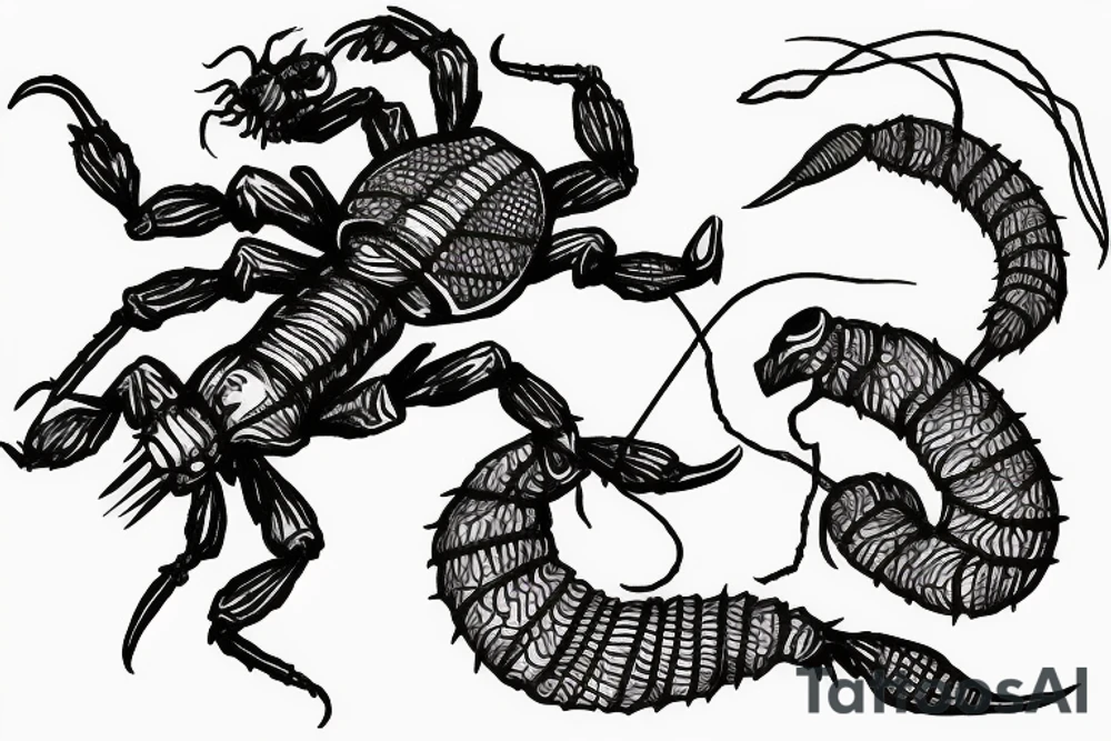 scorpion with a cigarette as stinger tattoo idea