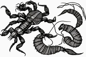 scorpion with a cigarette as stinger tattoo idea