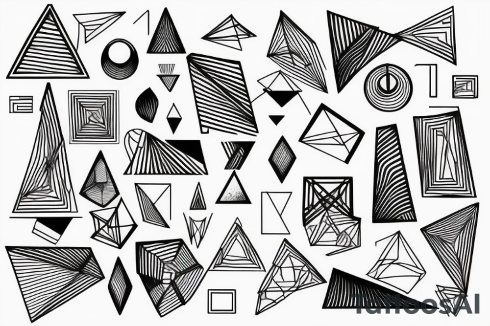Geometric abstraction with life is beutiful tattoo idea