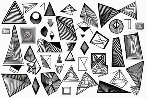 Geometric abstraction with life is beutiful tattoo idea