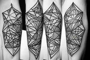 Geometric abstraction with life is beutiful tattoo idea