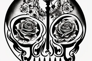 Memento mori skull with a hourglass tattoo idea
