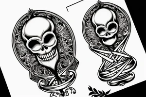 Memento mori skull with a hourglass tattoo idea