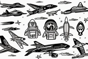 Aircraft animals airspace astronaut god tattoo idea