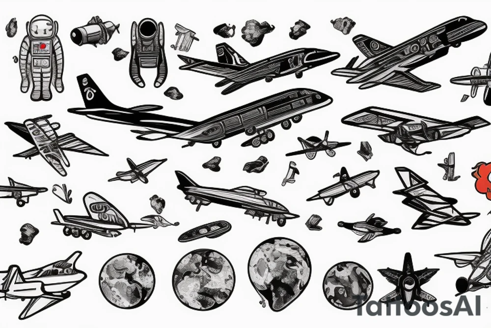 Aircraft animals airspace astronaut god tattoo idea