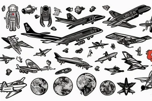Aircraft animals airspace astronaut god tattoo idea