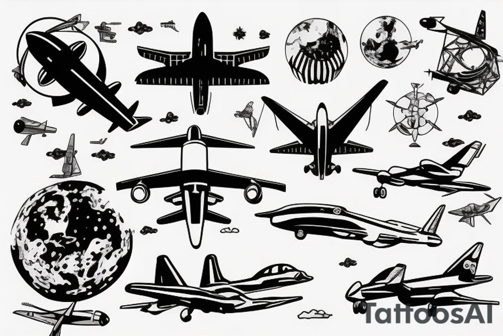 Aircraft animals airspace astronaut god tattoo idea