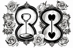 skull inside a hourglass tattoo idea