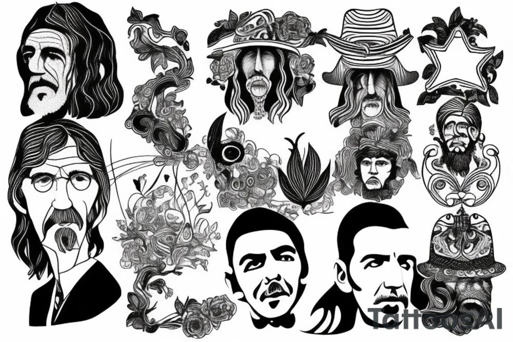george harrison fine line tattoo idea