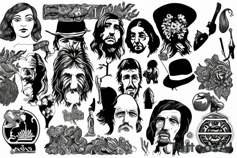 george harrison fine line tattoo idea
