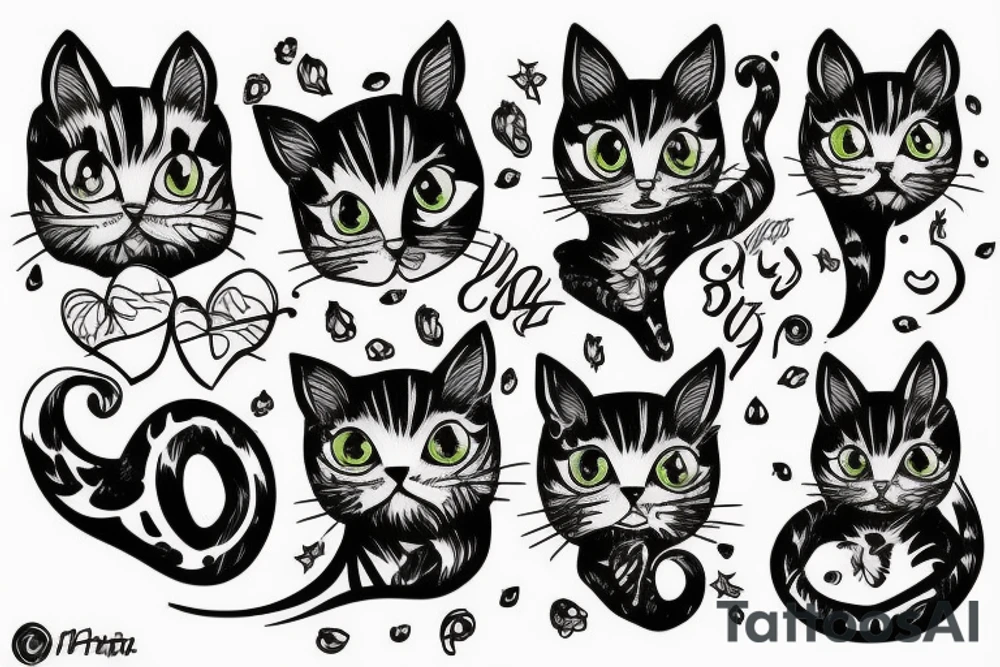 cat drinking tattoo idea