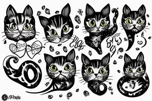 cat drinking tattoo idea