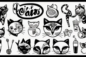 cat drinking tattoo idea
