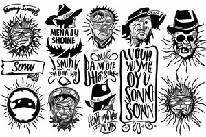 Canada with a sun with words you are my sunshine men tattoo idea